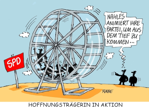 Cartoon: Laufgerädert (medium) by RABE tagged sonderparteitag,spd,martin,schulz,ja,groko,koalitionsverhandlungen,rabe,ralf,böhme,cartoon,karikatur,pressezeichnung,farbcartoon,tagescartoon,merkel,union,koalitionsgespräche,andrea,nahles,olaf,scholz,parteivorsitz,hoffnungsträgerin,zukunft,tief,tal,laufrad,sonderparteitag,spd,martin,schulz,ja,groko,koalitionsverhandlungen,rabe,ralf,böhme,cartoon,karikatur,pressezeichnung,farbcartoon,tagescartoon,merkel,union,koalitionsgespräche,andrea,nahles,olaf,scholz,parteivorsitz,hoffnungsträgerin,zukunft,tief,tal,laufrad