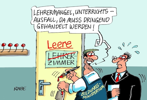 Cartoon: Leere Zimmer (medium) by RABE tagged schule,schüler,bildungsministerin,pisa,test,klassenzimmer,lehrer,rabe,ralf,böhme,cartoon,karikatur,pressezeichnung,farbcaroon,tagescartoon,telent,bildungsministerium,leistung,förderung,lehrermangel,unterrichtsausfall,leere,bildungsmisere,bildungsnotstand,integration,schule,schüler,bildungsministerin,pisa,test,klassenzimmer,lehrer,rabe,ralf,böhme,cartoon,karikatur,pressezeichnung,farbcaroon,tagescartoon,telent,bildungsministerium,leistung,förderung,lehrermangel,unterrichtsausfall,leere,bildungsmisere,bildungsnotstand,integration