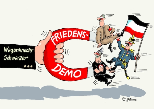 Cartoon: Magnetfeld (medium) by RABE tagged kampfpanzer,leopard,abrams,marder,usa,deutschland,ukraine,ukrainekrieg,rabe,ralf,böhme,cartoon,karikatur,pressezeichnung,farbcartoon,tagescartoon,reiter,leopardenfell,pistorius,panzerlieferung,wagenknecjt,linke,schwarzer,frieden,friedensinitiative,friedensdemo,berlin,neonazies,afd,reichsbürger,magnet,magnetwellen,anziehungskraft,kampfpanzer,leopard,abrams,marder,usa,deutschland,ukraine,ukrainekrieg,rabe,ralf,böhme,cartoon,karikatur,pressezeichnung,farbcartoon,tagescartoon,reiter,leopardenfell,pistorius,panzerlieferung,wagenknecjt,linke,schwarzer,frieden,friedensinitiative,friedensdemo,berlin,neonazies,afd,reichsbürger,magnet,magnetwellen,anziehungskraft