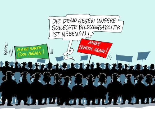 Cartoon: Make School Again (medium) by RABE tagged bildung,bildungspolitik,ländersache,digitalisierung,bund,grundgesetzänderung,rabe,ralf,böhme,cartoon,karikatur,pressezeichnung,farbcartoon,tagescartoon,lehrer,schüler,schultafel,märchenstunde,umweltaktivisten,demo,hamburg,stundenausfall,schulschwänzer,greta,bildungsminister,großdemo,schülerdemo,lehrermangel,bildungshoheit,transparente,make,earth,cool,again,school,bildung,bildungspolitik,ländersache,digitalisierung,bund,grundgesetzänderung,rabe,ralf,böhme,cartoon,karikatur,pressezeichnung,farbcartoon,tagescartoon,lehrer,schüler,schultafel,märchenstunde,umweltaktivisten,demo,hamburg,stundenausfall,schulschwänzer,greta,bildungsminister,großdemo,schülerdemo,lehrermangel,bildungshoheit,transparente,make,earth,cool,again,school