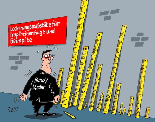 Cartoon: Maßstabsungerecht (medium) by RABE tagged corona,bundländerkonferenz,merkel,kanzleramt,lockerungen,stufenplan,öffnungen,lockdown,shutdown,baumärkte,impfdosen,rki,fallzahlen,inzidenzwert,spahn,impfzentren,impfreihenfolge,notbremse,maßstäbe,öffnungsschritte,bund,länder,geimpfte,lineal,impfgipfel,corona,bundländerkonferenz,merkel,kanzleramt,lockerungen,stufenplan,öffnungen,lockdown,shutdown,baumärkte,impfdosen,rki,fallzahlen,inzidenzwert,spahn,impfzentren,impfreihenfolge,notbremse,maßstäbe,öffnungsschritte,bund,länder,geimpfte,lineal,impfgipfel