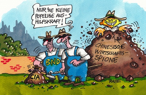 Cartoon: Maulwurfspion (medium) by RABE tagged geheimdienst,agenten,bnd,nsa,cia,usa,deutschland,bundesnachrichtendienst,abhören,snowden,maulwurf,bond,james,aushilfskraft,rabe,ralf,böhme,cartoon,karikatur,pressezeichnung,farbcartoon,wirtschaftsspion,wirtschaftsspionage,china,plagiat,merkel,cdu,chinabesuch,wirtschaftsdelegation,maulwurfhügel,abhörskandal,internet,smartphone,geheimdienst,agenten,bnd,nsa,cia,usa,deutschland,bundesnachrichtendienst,abhören,snowden,maulwurf,bond,james,aushilfskraft,rabe,ralf,böhme,cartoon,karikatur,pressezeichnung,farbcartoon,wirtschaftsspion,wirtschaftsspionage,china,plagiat,merkel,cdu,chinabesuch,wirtschaftsdelegation,maulwurfhügel,abhörskandal,internet,smartphone