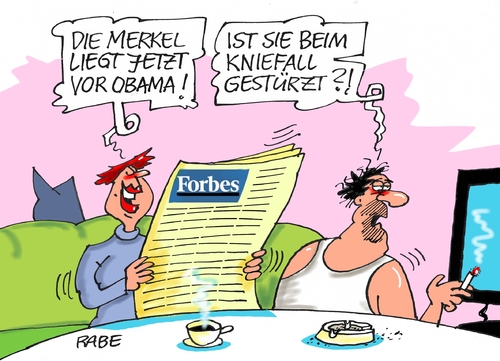 Cartoon: Merkel mächtig (medium) by RABE tagged forbes,umfrage,macht,kanzlerin,merkel,obama,usa,präsident,weltmacht,rabe,ralf,böhme,cartoon,karikatur,pressezeichnung,farbcartoon,tagescartoon,cdu,bundesregierung,magazin,flüchtlinge,flüchtlingskrise,forbes,umfrage,macht,kanzlerin,merkel,obama,usa,präsident,weltmacht,rabe,ralf,böhme,cartoon,karikatur,pressezeichnung,farbcartoon,tagescartoon,cdu,bundesregierung,magazin,flüchtlinge,flüchtlingskrise