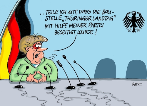 Cartoon: Merkelwahl (medium) by RABE tagged landtagswahl,thüringen,erfurt,ramelow,kemmerich,fdp,akk,rücktritt,höcke,minderheitsregierung,kanzleramt,domino,dominospiel,cdu,dominosteine,hirte,afd,schraubstock,unvereinbarkeitsbeschluss,merkel,kanzlerin,landtagswahl,thüringen,erfurt,ramelow,kemmerich,fdp,akk,rücktritt,höcke,minderheitsregierung,kanzleramt,domino,dominospiel,cdu,dominosteine,hirte,afd,schraubstock,unvereinbarkeitsbeschluss,merkel,kanzlerin