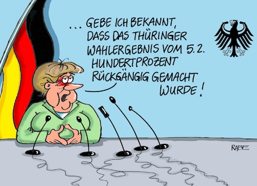 Cartoon: Merkelwahl II (medium) by RABE tagged landtagswahl,thüringen,erfurt,ramelow,kemmerich,fdp,akk,rücktritt,höcke,minderheitsregierung,kanzleramt,domino,dominospiel,cdu,dominosteine,hirte,afd,schraubstock,unvereinbarkeitsbeschluss,merkel,kanzlerin,landtagswahl,thüringen,erfurt,ramelow,kemmerich,fdp,akk,rücktritt,höcke,minderheitsregierung,kanzleramt,domino,dominospiel,cdu,dominosteine,hirte,afd,schraubstock,unvereinbarkeitsbeschluss,merkel,kanzlerin