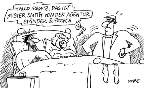 Cartoon: Mister Ständer (medium) by RABE tagged rating,ratingagentur,herabstufung,bewertung,euro,krise,kredit,kreditwürdigkeit,zahlungsfähigkeit,bonität,schulden,schuldenkrise,moodys,poors,ehepaar,liebespaar,bett,sexaffäre,beischlaf,ständer,orgasmus,bettdecke,liebe,liebesakt,geschlechtsverkehr,ehemann,frau,mann,sexspiele,seitensprung,rating,ratingagentur,herabstufung,bewertung,euro,krise,kredit,kreditwürdigkeit,zahlungsfähigkeit,bonität