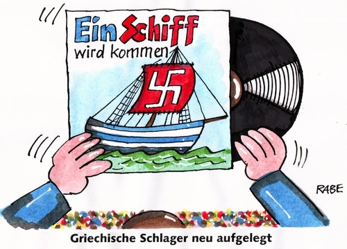 Cartoon: Mouskouri (medium) by RABE tagged mouskourie,nana,plattencover,cover,schlager,schallplatte,lp,segler,schiff,faschisten,nazis,abstimmung,sozialisten,parlamentswahlen,parlament,schuldenschnitt,eurokrise,euro,rettungsschirm,athen,griechenland,griechenland,rettungsschirm,athen,euro,eurokrise,schuldenschnitt,parlament,parlamentswahlen,sozialisten,abstimmung