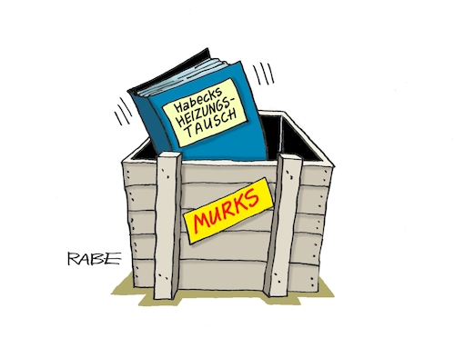 Cartoon: Murksserei (medium) by RABE tagged gas,gassparen,gasnotstand,gasgeben,sanktionen,gasspeicher,gasheizung,rabe,ralf,böhme,cartoon,karikatur,pressezeichnung,farbcartoon,tagescartoon,robert,habeck,putin,ukrainekrieg,wumms,doppelwumms,wärmewende,heizungsstausch,klimawandel,ölheizung,wärmepumpen,ausschuß,abfall,murks,ausschußkiste,gas,gassparen,gasnotstand,gasgeben,sanktionen,gasspeicher,gasheizung,rabe,ralf,böhme,cartoon,karikatur,pressezeichnung,farbcartoon,tagescartoon,robert,habeck,putin,ukrainekrieg,wumms,doppelwumms,wärmewende,heizungsstausch,klimawandel,ölheizung,wärmepumpen,ausschuß,abfall,murks,ausschußkiste