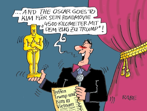 Cartoon: Oscarverleihung (medium) by RABE tagged trump,kim,president,usa,washington,nordkorea,machthaber,treffen,hanoi,vietnam,mittwoch,zug,kilometer,rabe,ralf,böhme,cartoon,karikatur,pressezeichnung,farbcartoon,tagescartoon,oscar,hollywood,film,preisverleihung,statue,codak,theatre,schauspieler,regisseuere,trump,kim,president,usa,washington,nordkorea,machthaber,treffen,hanoi,vietnam,mittwoch,zug,kilometer,rabe,ralf,böhme,cartoon,karikatur,pressezeichnung,farbcartoon,tagescartoon,oscar,hollywood,film,preisverleihung,statue,codak,theatre,schauspieler,regisseuere