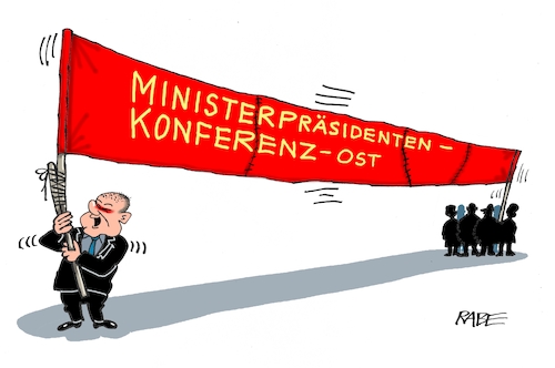 Cartoon: Ostbeauftragter Halter (medium) by RABE tagged mininisterpräsidenten,ost,treffen,ministerpräsidententreffen,osten,ossi,rabe,ralf,böhme,cartoon,kaarikatur,pressezeichnung,farbcartoon,tagescartoon,transparent,risse,thüringen,sachsen,mininisterpräsidenten,ost,treffen,ministerpräsidententreffen,osten,ossi,rabe,ralf,böhme,cartoon,kaarikatur,pressezeichnung,farbcartoon,tagescartoon,transparent,risse,thüringen,sachsen