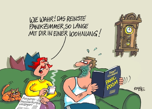 Cartoon: Panikmache (medium) by RABE tagged virus,corona,pandemie,coronakrise,rabe,ralf,böhme,cartoon,karikatur,pressezeichnung,farbcartoon,tagescartoon,viren,virenschutz,mundschutz,desinfektion,föderal,föderalismus,ländersache,ausganssperre,ausgangsbeschränkung,kontaktsperre,panik,panikmache,panicroom,virus,corona,pandemie,coronakrise,rabe,ralf,böhme,cartoon,karikatur,pressezeichnung,farbcartoon,tagescartoon,viren,virenschutz,mundschutz,desinfektion,föderal,föderalismus,ländersache,ausganssperre,ausgangsbeschränkung,kontaktsperre,panik,panikmache,panicroom