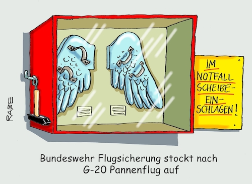 Cartoon: Pannenflug (medium) by RABE tagged gipfel,gipfeltreffe,zwanzig,merkel,panne,pannenflug,bundeswehr,argentinien,flugbereitschaft,aufstockung,rabe,ralf,böhme,cartoon,karikatur,pressezeichnung,farbcartoon,tagescartoon,kasten,glsasscheibe,hammer,flügel,engelsflügel,gipfel,gipfeltreffe,zwanzig,merkel,panne,pannenflug,bundeswehr,argentinien,flugbereitschaft,aufstockung,rabe,ralf,böhme,cartoon,karikatur,pressezeichnung,farbcartoon,tagescartoon,kasten,glsasscheibe,hammer,flügel,engelsflügel