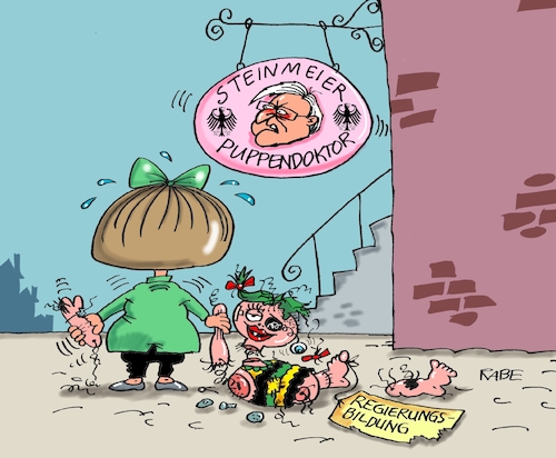 Cartoon: Puppendoktor (medium) by RABE tagged grüne,jamaika,sondierungsgespräche,regierungsbildung,amtshandlung,rabe,ralf,böhme,cartoon,karikatur,pressezeichnung,farbcartoon,tagescartoon,steinmeier,bundespräsident,puppendoktor,neuwahlen,scheitern,groko,spd,minderheitsregierung,puppe,spielsachen,grüne,jamaika,sondierungsgespräche,regierungsbildung,amtshandlung,rabe,ralf,böhme,cartoon,karikatur,pressezeichnung,farbcartoon,tagescartoon,steinmeier,bundespräsident,puppendoktor,neuwahlen,scheitern,groko,spd,minderheitsregierung,puppe,spielsachen