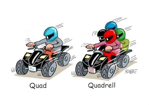 Cartoon: Quadfahrer (medium) by RABE tagged ampel,ampelregierung,rot,grün,gelb,fdp,spd,grüne,rabe,ralf,böhme,cartoon,karikatur,pressezeichnung,farbcartoon,tagescartoon,inflation,einkommen,rente,rentenpaket,bruch,streit,neuwahlen,kanzlerkandidaten,wahlkampf,duell,fernsehduell,wahlarena,quad,quadfahrer,sturzhelm,quadrell,ampel,ampelregierung,rot,grün,gelb,fdp,spd,grüne,rabe,ralf,böhme,cartoon,karikatur,pressezeichnung,farbcartoon,tagescartoon,inflation,einkommen,rente,rentenpaket,bruch,streit,neuwahlen,kanzlerkandidaten,wahlkampf,duell,fernsehduell,wahlarena,quad,quadfahrer,sturzhelm,quadrell