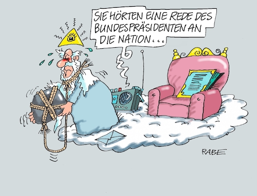 Cartoon: Rede an Gott und die Welt (medium) by RABE tagged gas,gassparen,gasnotstand,gasgeben,sanktionen,gasspeicher,gasheizung,rabe,ralf,böhme,cartoon,karikatur,pressezeichnung,farbcartoon,tagescartoon,robert,habeck,putin,ukrainekrieg,wumms,doppelwumms,reda,nation,bundespräsident,steinmeier,gott,wolke,himmel,gas,gassparen,gasnotstand,gasgeben,sanktionen,gasspeicher,gasheizung,rabe,ralf,böhme,cartoon,karikatur,pressezeichnung,farbcartoon,tagescartoon,robert,habeck,putin,ukrainekrieg,wumms,doppelwumms,reda,nation,bundespräsident,steinmeier,gott,wolke,himmel