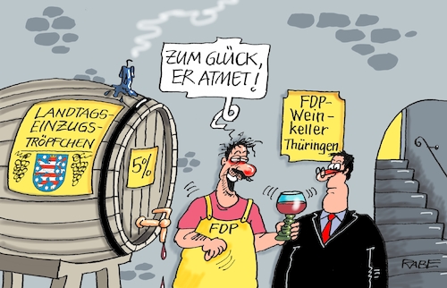 Cartoon: Reiner Wein (medium) by RABE tagged landtagswahlen,wahlergebnisse,sachsen,brandenburg,groko,spd,cdu,rabe,ralf,böhme,cartoon,karikatur,pressezeichnung,farbcartoon,tagescartoon,arzt,doktor,csu,afd,verluste,rechte,populismus,thüringen,erfurt,bodo,ramelow,fdp,liberale,mike,mohring,wein,weinkeller,röpfhen,höcke,atmung,winzer,landtagswahlen,wahlergebnisse,sachsen,brandenburg,groko,spd,cdu,rabe,ralf,böhme,cartoon,karikatur,pressezeichnung,farbcartoon,tagescartoon,arzt,doktor,csu,afd,verluste,rechte,populismus,thüringen,erfurt,bodo,ramelow,fdp,liberale,mike,mohring,wein,weinkeller,röpfhen,höcke,atmung,winzer