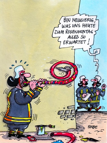 Cartoon: Rosenmontag (medium) by RABE tagged feuerwehr,löschzug,feuerwache,schlauch,wasserschlauch,scherzartikel,brand,brandbekämpfung,rabe,ralf,böhme,cartoon,karikatur,rosenmontag,rosenmontagszug,fasching,karneval,narren,narrentreiben,witzbold,scherzbold,konfetti,luftschlangen,tute,feuerwehr,löschzug,feuerwache,schlauch,wasserschlauch,scherzartikel,brand,brandbekämpfung,rabe,ralf,böhme,cartoon,karikatur,rosenmontag,rosenmontagszug,fasching,karneval,narren,narrentreiben,witzbold,scherzbold,konfetti,luftschlangen,tute