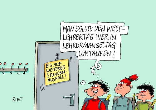 Cartoon: Samstag Weltlehrertag (medium) by RABE tagged schulen,bildungswesen,lehrer,schüler,unterricht,gew,rabe,ralf,böhme,cartoon,karikatur,pressezeichnung,farbcartoon,tagescartoon,smartphone,handy,diktat,schulklasse,streik,stundenausfall,unterrichtsausfall,bildungspolitik,seiteneinsteiger,lehrertag,weltlehrertag,oktober,umbennung,schulen,bildungswesen,lehrer,schüler,unterricht,gew,rabe,ralf,böhme,cartoon,karikatur,pressezeichnung,farbcartoon,tagescartoon,smartphone,handy,diktat,schulklasse,streik,stundenausfall,unterrichtsausfall,bildungspolitik,seiteneinsteiger,lehrertag,weltlehrertag,oktober,umbennung