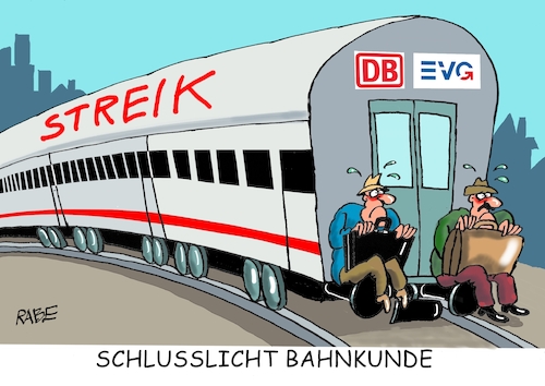 Cartoon: Schlusslichter (medium) by RABE tagged gewerkschaften,tarife,tarifverhandlungen,streik,gew,verdi,rabe,ralf,böhme,cartoon,karikatur,pressezeichnung,farbcartoon,tagescartoon,schleifstein,messer,gewerkschaftsmitglieder,db,bahn,evg,bahnkunden,zug,schlusslicht,schlußlicht,gewerkschaften,tarife,tarifverhandlungen,streik,gew,verdi,rabe,ralf,böhme,cartoon,karikatur,pressezeichnung,farbcartoon,tagescartoon,schleifstein,messer,gewerkschaftsmitglieder,db,bahn,evg,bahnkunden,zug,schlusslicht,schlußlicht