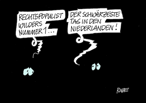 Cartoon: Schwarzer Mittwoch (medium) by RABE tagged wilders,wahlsieg,rechtspopulist,niederlande,holland,rechtsruck,rabe,ralf,böhme,cartoon,karikatur,pressezeichnung,farbcartoon,tagescartoon,wähler,schwarz,dunkelheit,black,wilders,wahlsieg,rechtspopulist,niederlande,holland,rechtsruck,rabe,ralf,böhme,cartoon,karikatur,pressezeichnung,farbcartoon,tagescartoon,wähler,schwarz,dunkelheit,black