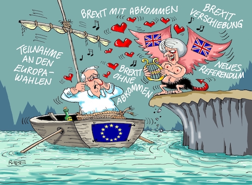 Cartoon: Sirenengesänge (medium) by RABE tagged brexit,eu,insel,may,britten,austritt,rabe,ralf,böhme,cartoon,karikatur,pressezeichnung,farbcartoon,tagescartoon,bauhaus,baukasten,bauklötzer,plan,referendum,februar,irre,irrsinn,gipfeltreffen,brüssel,odysseus,sirenen,sirenengesänge,griechenland,sagen,homer,juncker,brexit,eu,insel,may,britten,austritt,rabe,ralf,böhme,cartoon,karikatur,pressezeichnung,farbcartoon,tagescartoon,bauhaus,baukasten,bauklötzer,plan,referendum,februar,irre,irrsinn,gipfeltreffen,brüssel,odysseus,sirenen,sirenengesänge,griechenland,sagen,homer,juncker