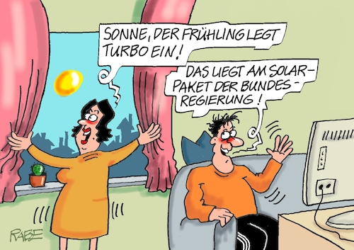 Cartoon: Solarpaket (medium) by RABE tagged ampel,ampelregierung,rot,grün,gelb,fdp,spd,grüne,rabe,ralf,böhme,cartoon,karikatur,pressezeichnung,farbcartoon,tagescartoon,gärtnerei,gärtner,gewächshaus,stiefmüterchen,frühjahr,frühjahrsbepflanzung,solar,sonnenenergie,solarpaket,balkonkraftwerke,förderung,beschluss,bundesregierung,frühling,frühlingswetter,turbo,mann,frau,temperaturanstieg,ampel,ampelregierung,rot,grün,gelb,fdp,spd,grüne,rabe,ralf,böhme,cartoon,karikatur,pressezeichnung,farbcartoon,tagescartoon,gärtnerei,gärtner,gewächshaus,stiefmüterchen,frühjahr,frühjahrsbepflanzung,solar,sonnenenergie,solarpaket,balkonkraftwerke,förderung,beschluss,bundesregierung,frühling,frühlingswetter,turbo,mann,frau,temperaturanstieg