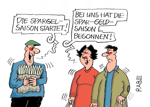 Cartoon: Sparspargelesser (medium) by RABE tagged spargel,spargelzeit,spargelesser,sparer,spargeld,rabe,ralf,böhme,cartoon,karikatur,pressezeichnung,farbcartoon,tagescartoon,saison,spargelsaison,ehepaar,mann,frau,spargel,spargelzeit,spargelesser,sparer,spargeld,rabe,ralf,böhme,cartoon,karikatur,pressezeichnung,farbcartoon,tagescartoon,saison,spargelsaison,ehepaar,mann,frau