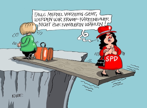 Cartoon: SPD Boykott (medium) by RABE tagged nahles,spd,sozialdemokraten,groko,umfragetief,scholz,rabe,ralf,böhme,cartoon,karikatur,pressezeichnung,farbcartoon,tagescartoon,ruine,koalition,koalitionsvetrag,bruch,merkel,kamnzlerin,akk,annegret,kramp,karrenbauer,generalsekretärin,kanzlerkandidatin,bundestagswahl,neuwahlen,koalitionsbruch,brett,schlucht,abgrund,koffer,absturz,opposition,nahles,spd,sozialdemokraten,groko,umfragetief,scholz,rabe,ralf,böhme,cartoon,karikatur,pressezeichnung,farbcartoon,tagescartoon,ruine,koalition,koalitionsvetrag,bruch,merkel,kamnzlerin,akk,annegret,kramp,karrenbauer,generalsekretärin,kanzlerkandidatin,bundestagswahl,neuwahlen,koalitionsbruch,brett,schlucht,abgrund,koffer,absturz,opposition