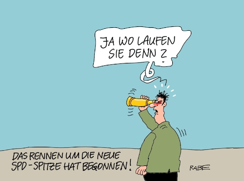 Cartoon: Spitzenmäßig (medium) by RABE tagged nahles,spd,sozialdemokraten,groko,umfragetief,scholz,rabe,ralf,böhme,cartoon,karikatur,pressezeichnung,farbcartoon,tagescartoon,herztod,magenerkrankungen,arzt,herzbericht,herzinfarkt,spitze,rennen,doppelspitze,bewerber,laufen,start,gewinner,riesenchance,basis,spitzenkandidaten,regionalkonferenzen,nahles,spd,sozialdemokraten,groko,umfragetief,scholz,rabe,ralf,böhme,cartoon,karikatur,pressezeichnung,farbcartoon,tagescartoon,herztod,magenerkrankungen,arzt,herzbericht,herzinfarkt,spitze,rennen,doppelspitze,bewerber,laufen,start,gewinner,riesenchance,basis,spitzenkandidaten,regionalkonferenzen