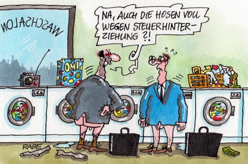 Cartoon: Steuerhinterziehung (medium) by RABE tagged waschmittel,scheiße,wäsche,voll,hose,waschmaschine,waschsalon,schweiz,untreue,steuerabkommen,karikatur,cartoon,böhme,ralf,rabe,csu,seehofer,cdu,schäuble,finanzminister,strafanzeige,münchen,bayern,fc,uli,hoeneß,selbstanzeige,steuerhinterzieher,steuerhinterziehung,steuerhinterziehung,steuerhinterzieher,selbstanzeige,hoeneß,uli,fc,bayern,münchen,strafanzeige,finanzminister,schäuble,cdu,seehofer,csu,rabe,ralf,böhme,cartoon,karikatur,steuerabkommen,untreue,schweiz,waschsalon,waschmaschine,hose,voll,wäsche,scheiße,waschmittel