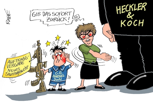 Cartoon: Stürmische Zeiten (medium) by RABE tagged akk,karrenbauer,bundesverteidigungsministerin,bund,bundeswehr,sturmgewehr,heckler,koch,haenel,suhl,ost,west,corona,rabe,ralf,böhme,cartoon,karikatur,presszeichnung,farbcartoon,tagescartoon,auftrag,auftragsvergabe,rückzug,patentrechte,panne,gewehr,beschaffung,ausschreibung,scheich,patentrechtsverletzung,akk,karrenbauer,bundesverteidigungsministerin,bund,bundeswehr,sturmgewehr,heckler,koch,haenel,suhl,ost,west,corona,rabe,ralf,böhme,cartoon,karikatur,presszeichnung,farbcartoon,tagescartoon,auftrag,auftragsvergabe,rückzug,patentrechte,panne,gewehr,beschaffung,ausschreibung,scheich,patentrechtsverletzung