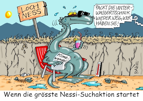 Cartoon: Suchaktion (medium) by RABE tagged nessi,loch,ness,schottland,see,seeungeheuer,saurier,schwimmsaurier,rabe,ralf,böhme,cartoon,karikatur,pressezeichnung,farbcartoon,tagescartoon,klimawandel,dürre,hitze,trockenheit,forschungsteam,unterwasserboot,tauchtechnik,nessi,loch,ness,schottland,see,seeungeheuer,saurier,schwimmsaurier,rabe,ralf,böhme,cartoon,karikatur,pressezeichnung,farbcartoon,tagescartoon,klimawandel,dürre,hitze,trockenheit,forschungsteam,unterwasserboot,tauchtechnik