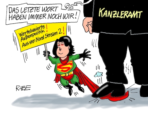 Cartoon: Superfrauchen (medium) by RABE tagged ampel,ampelkoalition,koalitionsvertrag,fdp,spd,grüne,rabe,ralf,böhme,cartoon,karikatur,pressezeichnung,farbcartoon,tagescartoon,analena,baerbock,außenministerin,supermen,supermann,comic,superfrau,superwoman,kanzleramt,höhenflug,umhang,nordstream,zwei,aus,ende,außenpolitik,werte,wertebasiert,ampel,ampelkoalition,koalitionsvertrag,fdp,spd,grüne,rabe,ralf,böhme,cartoon,karikatur,pressezeichnung,farbcartoon,tagescartoon,analena,baerbock,außenministerin,supermen,supermann,comic,superfrau,superwoman,kanzleramt,höhenflug,umhang,nordstream,zwei,aus,ende,außenpolitik,werte,wertebasiert