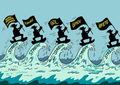 Cartoon: Surfin Germany (medium) by RABE tagged ampelregierung,scholz,spd,grüne,fdp,lindner,kinder,kindergrundsicherung,rabe,ralf,böhme,cartoon,karikatur,pressezeichnung,farbcartoon,tagescartoon,hausmeister,ohren,zähne,streik,streikwelle,gewerkschaften,lohnforderungen,arbeitszeit,welle,wellenreiter,gdl,weselsky,lufthansa,bodenpersonal,ärzte,övpn,handel,surfer,ampelregierung,scholz,spd,grüne,fdp,lindner,kinder,kindergrundsicherung,rabe,ralf,böhme,cartoon,karikatur,pressezeichnung,farbcartoon,tagescartoon,hausmeister,ohren,zähne,streik,streikwelle,gewerkschaften,lohnforderungen,arbeitszeit,welle,wellenreiter,gdl,weselsky,lufthansa,bodenpersonal,ärzte,övpn,handel,surfer