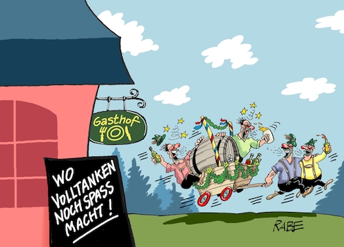 Cartoon: Tanken wie bei Muttern (medium) by RABE tagged energiewende,windkraft,windräder,solarenergie,umweltminister,robert,habeck,grüne,rabe,ralf,böhme,cartoon,karikatur,pressezeichnung,farbcartoon,tagescartoon,michel,lastenträger,kosten,energiepreise,tanken,tankstelle,spritpreise,preissteigerung,vatertag,männertag,bollerwagen,gasthof,alkohol,besäufnis,energiewende,windkraft,windräder,solarenergie,umweltminister,robert,habeck,grüne,rabe,ralf,böhme,cartoon,karikatur,pressezeichnung,farbcartoon,tagescartoon,michel,lastenträger,kosten,energiepreise,tanken,tankstelle,spritpreise,preissteigerung,vatertag,männertag,bollerwagen,gasthof,alkohol,besäufnis