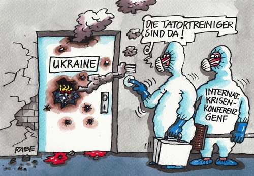 Cartoon: Tatortreiniger (medium) by RABE tagged tatort,tatortreiniger,cleaner,ukraine,kiew,krim,ukrainekrise,bürgerkrieg,putin,russland,separatisten,prorussisch,kremlchef,moskau,genf,eu,brüssel,aussenminister,obama,merkel,rabe,ralf,böhme,cartoon,karikatur,pressezeichnung,farbcartoon,krisenkonferenz,lawrow,donezk,schutzanzüge,tatort,tatortreiniger,cleaner,ukraine,kiew,krim,ukrainekrise,bürgerkrieg,putin,russland,separatisten,prorussisch,kremlchef,moskau,genf,eu,brüssel,aussenminister,obama,merkel,rabe,ralf,böhme,cartoon,karikatur,pressezeichnung,farbcartoon,krisenkonferenz,lawrow,donezk,schutzanzüge