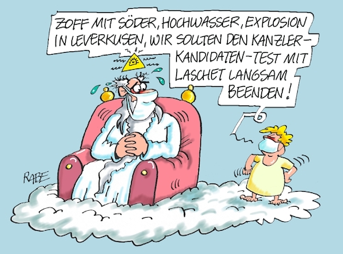 Cartoon: Test the Rest (medium) by RABE tagged bundestagswahl,wahlkampf,osten,ddr,ostbeauftragter,bundesregierung,recht,rabe,ralf,böhme,cartoon,karikatur,pressezeichnung,farbcartoon,tagescartoon,cdu,wahlplakat,laschet,lacher,lachnummer,hochwasserkatastrophe,nrw,explosion,leverkusen,lascher,kanzlerkandidat,kanzlerkandidatentest,wolke,himmel,engel,gott,herrgott,bundestagswahl,wahlkampf,osten,ddr,ostbeauftragter,bundesregierung,recht,rabe,ralf,böhme,cartoon,karikatur,pressezeichnung,farbcartoon,tagescartoon,cdu,wahlplakat,laschet,lacher,lachnummer,hochwasserkatastrophe,nrw,explosion,leverkusen,lascher,kanzlerkandidat,kanzlerkandidatentest,wolke,himmel,engel,gott,herrgott