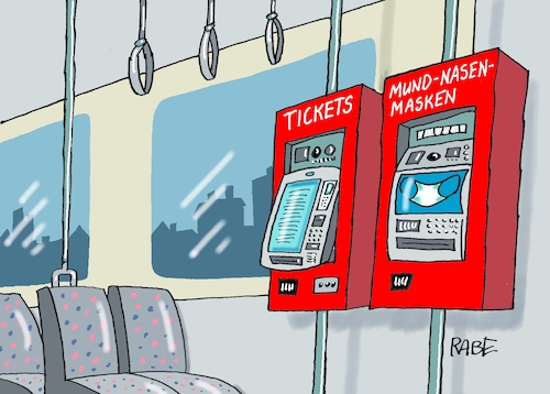 Cartoon: Ticket to ride (medium) by RABE tagged virus,corona,pandemie,coronakrise,rabe,ralf,böhme,cartoon,karikatur,pressezeichnung,farbcartoon,tagescartoon,viren,virenschutz,mundschutz,desinfektion,föderal,föderalismus,ländersache,coronaregeln,mund,nasenschutz,masken,maskenpflicht,bußgeld,bus,verkehrsmittel,strafe,ticket,lockerungen,ticketautomat,fahrkartenautomat,virus,corona,pandemie,coronakrise,rabe,ralf,böhme,cartoon,karikatur,pressezeichnung,farbcartoon,tagescartoon,viren,virenschutz,mundschutz,desinfektion,föderal,föderalismus,ländersache,coronaregeln,mund,nasenschutz,masken,maskenpflicht,bußgeld,bus,verkehrsmittel,strafe,ticket,lockerungen,ticketautomat,fahrkartenautomat