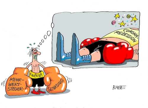 Cartoon: Tiefschlag (medium) by RABE tagged virus,corona,pandemie,coronakrise,rabe,ralf,böhme,cartoon,karikatur,pressezeichnung,farbcartoon,tagescartoon,viren,virenschutz,mundschutz,desinfektion,föderal,föderalismus,ländersache,rezession,aufschwung,mehrwertsteuer,mehrwertsteuersenkung,handel,kunde,kaufkraft,boxer,boxhandschuhe,ko,tiefschlag,faustkampf,virus,corona,pandemie,coronakrise,rabe,ralf,böhme,cartoon,karikatur,pressezeichnung,farbcartoon,tagescartoon,viren,virenschutz,mundschutz,desinfektion,föderal,föderalismus,ländersache,rezession,aufschwung,mehrwertsteuer,mehrwertsteuersenkung,handel,kunde,kaufkraft,boxer,boxhandschuhe,ko,tiefschlag,faustkampf