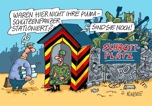 Cartoon: Tierisch gepanzert (medium) by RABE tagged ukrainekrieg,selenskyj,klitschkow,burgfrieden,rabe,ralf,böhme,cartoon,karikatur,tagescartoon,schützenpanzer,puma,bundeswehr,schrott,schrottplatz,kampfunfähig,ukrainekrieg,selenskyj,klitschkow,burgfrieden,rabe,ralf,böhme,cartoon,karikatur,tagescartoon,schützenpanzer,puma,bundeswehr,schrott,schrottplatz,kampfunfähig