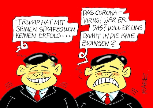 Cartoon: Trump Coronaembargo (medium) by RABE tagged trump,präsident,usa,china,handelskrieg,strafzölle,peking,rabe,ralf,böhme,cartoon,karikatur,pressezeichnung,farbcartoon,tagescartoon,atomtests,atomgespräche,nordkorea,südkorea,bilanz,diagramm,coronavirus,pandemie,virus,ansteckung,bazillen,lungenkarankheit,sars,trump,präsident,usa,china,handelskrieg,strafzölle,peking,rabe,ralf,böhme,cartoon,karikatur,pressezeichnung,farbcartoon,tagescartoon,atomtests,atomgespräche,nordkorea,südkorea,bilanz,diagramm,coronavirus,pandemie,virus,ansteckung,bazillen,lungenkarankheit,sars