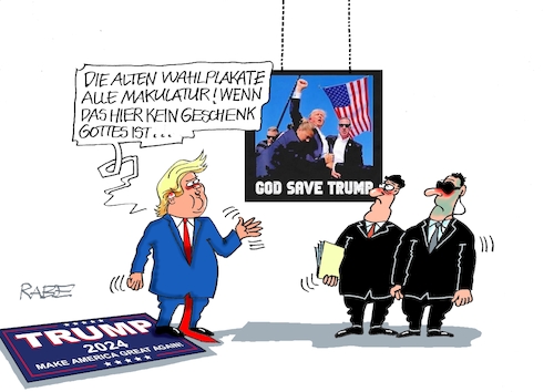 Cartoon: Trumps Wahlplakat (medium) by RABE tagged trump,biden,usa,vorwahlen,präsidentschaftswahl,rabe,ralf,böhme,cartoon,karikatur,pressezeichnung,farbcartoon,tagescartoon,hai,haifisch,floss,floß,nato,untergang,bedrohung,wahlkampf,wahlplakat,anschlag,attentat,anschlagsversuch,mordversuch,fbi,wahlplakate,makulatur,tapete,ohr,trump,biden,usa,vorwahlen,präsidentschaftswahl,rabe,ralf,böhme,cartoon,karikatur,pressezeichnung,farbcartoon,tagescartoon,hai,haifisch,floss,floß,nato,untergang,bedrohung,wahlkampf,wahlplakat,anschlag,attentat,anschlagsversuch,mordversuch,fbi,wahlplakate,makulatur,tapete,ohr