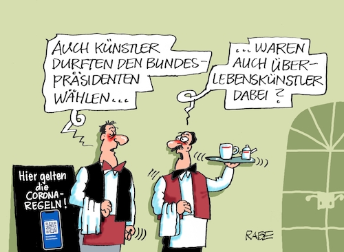 Cartoon: Überlebenskünstlerisches (medium) by RABE tagged steinmeier,frank,walter,bundespräsident,spd,schloß,bellevue,wiederwahl,tagescartoon,rabe,karikatur,farbcartoon,pressezeichnung,couch,sekt,feier,anstoß,bundesadler,überlebenskünstler,gastronomie,kellner,steinmeier,frank,walter,bundespräsident,spd,schloß,bellevue,wiederwahl,tagescartoon,rabe,karikatur,farbcartoon,pressezeichnung,couch,sekt,feier,anstoß,bundesadler,überlebenskünstler,gastronomie,kellner