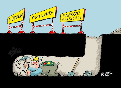 Cartoon: Untertage (medium) by RABE tagged energiewende,windkraft,windräder,solarenergie,umweltminister,robert,habeck,grüne,rabe,ralf,böhme,cartoon,karikatur,pressezeichnung,farbcartoon,tagescartoon,michel,lastenträger,kosten,energiepreise,aushebeln,abstandsregeln,hürde,stollen,schacht,untertage,windenergie,windenergieausbau,naturschutz,baurecht,planungsrecht,naturschutzgebiet,windabstandsregeln,aushebelung,energiewende,windkraft,windräder,solarenergie,umweltminister,robert,habeck,grüne,rabe,ralf,böhme,cartoon,karikatur,pressezeichnung,farbcartoon,tagescartoon,michel,lastenträger,kosten,energiepreise,aushebeln,abstandsregeln,hürde,stollen,schacht,untertage,windenergie,windenergieausbau,naturschutz,baurecht,planungsrecht,naturschutzgebiet,windabstandsregeln,aushebelung