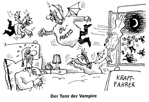 Cartoon: Vampirtanz (medium) by RABE tagged mineralölkonzerne,tankstellen,öllobby,ölkonzerne,ölmultis,kraftfahrer,autofahrer,pendler,zapfsäule,euro,krise,eu,wirtschaftsminister,bundesregierung,preisabsprachen,kartellamt,kanzlerin,merkel,abzockerei,verbraucher,steuerzahler,benzinpreise,vampire,blutsauger,aussaugen,bett,schlafzimmer,albtraum,mondschein,nachthimmel,nacht,fledermaus,erdöl,erdölförderung,ölmultis,ölkonzerne,öllobby,erdöl,erdölförderung,kartellamt,verbraucher,kraftfahrer,autofahrer,pendler,fdp,cdu,kanzlerin,merkel