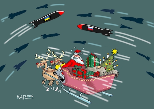 Cartoon: Verhageltes (medium) by RABE tagged weihnachten,weihnachtsfest,weihnachtsmann,weihnachtsmänner,bart,geschenkesack,rabe,ralf,böhme,cartoon,karikatur,pressezeichnung,farbcartoon,tagescartoon,schlitten,rentiere,rudolph,ukraine,ukrainekrieg,raketen,patriot,usa,russland,selenskyj,putin,biden,waffenlieferung,atomwaffen,hagel,hagelschauer,weihnachten,weihnachtsfest,weihnachtsmann,weihnachtsmänner,bart,geschenkesack,rabe,ralf,böhme,cartoon,karikatur,pressezeichnung,farbcartoon,tagescartoon,schlitten,rentiere,rudolph,ukraine,ukrainekrieg,raketen,patriot,usa,russland,selenskyj,putin,biden,waffenlieferung,atomwaffen,hagel,hagelschauer