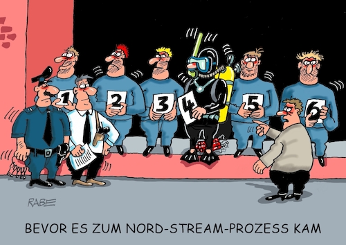 Cartoon: Verhör (medium) by RABE tagged merz,kanzler,koalition,union,spd,klingbeil,cartoon,karikatur,pressezeichnung,farbcartoon,tagescartoon,db,bahn,frühling,frühjahr,frühjahrsputz,ice,zug,blumenkasten,blumenkästen,esc,songcontest,nordstream,pipeline,prozess,sabotage,taucher,polizei,gefängnis,erdgas,erdgasleitung,anschlag,ukraine,ukrainekrieg,merz,kanzler,koalition,union,spd,klingbeil,cartoon,karikatur,pressezeichnung,farbcartoon,tagescartoon,db,bahn,frühling,frühjahr,frühjahrsputz,ice,zug,blumenkasten,blumenkästen,esc,songcontest,nordstream,pipeline,prozess,sabotage,taucher,polizei,gefängnis,erdgas,erdgasleitung,anschlag,ukraine,ukrainekrieg