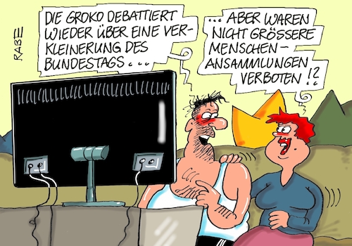 Cartoon: Verkleinertes (medium) by RABE tagged virus,corona,pandemie,coronakrise,rabe,ralf,böhme,cartoon,karikatur,pressezeichnung,farbcartoon,tagescartoon,viren,virenschutz,mundschutz,desinfektion,föderal,föderalismus,ländersache,regeln,abstandsregeln,maskenpflicht,menschenansammlungen,verbot,debatte,groko,bundestag,bundesregierung,bundestagsdebatte,wahlrecht,wahlrechtskompromiss,wahlrechtsreform,koalitionspartner,virus,corona,pandemie,coronakrise,rabe,ralf,böhme,cartoon,karikatur,pressezeichnung,farbcartoon,tagescartoon,viren,virenschutz,mundschutz,desinfektion,föderal,föderalismus,ländersache,regeln,abstandsregeln,maskenpflicht,menschenansammlungen,verbot,debatte,groko,bundestag,bundesregierung,bundestagsdebatte,wahlrecht,wahlrechtskompromiss,wahlrechtsreform,koalitionspartner