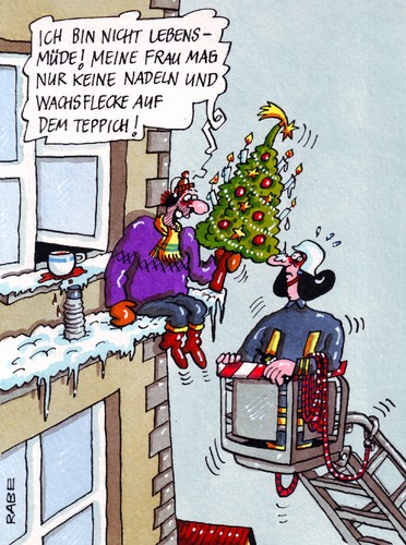 Cartoon: Wachsflecke (medium) by RABE tagged feuerwehr,rettungsdienst,notruf,feuerwehrleiter,rettungsseil,haus,fenster,suizid,lebensmüder,männer,weihnachten,weihnachtsbaum,teppich,wachsflecke,wachskerzen,weihnachtbaumbeleuchtung,brand,brandgefahr,tanne,fichte,weihnachtsbaumschmuck,etage,stockwerk,nadeln,hauswandtiefe,absturz,feuerwehr,rettungsdienst,notruf,feuerwehrleiter,rettungsseil,haus,fenster,suizid,lebensmüder,männer,weihnachten