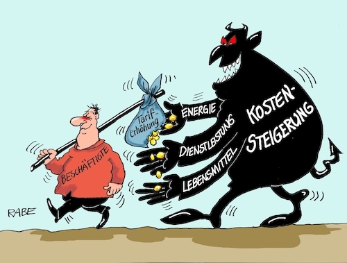 Cartoon: Wie gewonnen so zerronnen (medium) by RABE tagged gewerkschaften,verdi,gew,tarif,tarifstreit,streik,tariferhöhung,arbeitskampf,rabe,ralf,böhme,cartoon,karikatur,pressezeichnung,farbcartoon,tagescartoon,beschäftigte,arbeitnehmer,lohn,euro,preiserhöhung,kostensteigerung,lohnnebenkosten,energiekosten,dienstleistungen,lebensmittel,verbraucherpreise,gewerkschaften,verdi,gew,tarif,tarifstreit,streik,tariferhöhung,arbeitskampf,rabe,ralf,böhme,cartoon,karikatur,pressezeichnung,farbcartoon,tagescartoon,beschäftigte,arbeitnehmer,lohn,euro,preiserhöhung,kostensteigerung,lohnnebenkosten,energiekosten,dienstleistungen,lebensmittel,verbraucherpreise